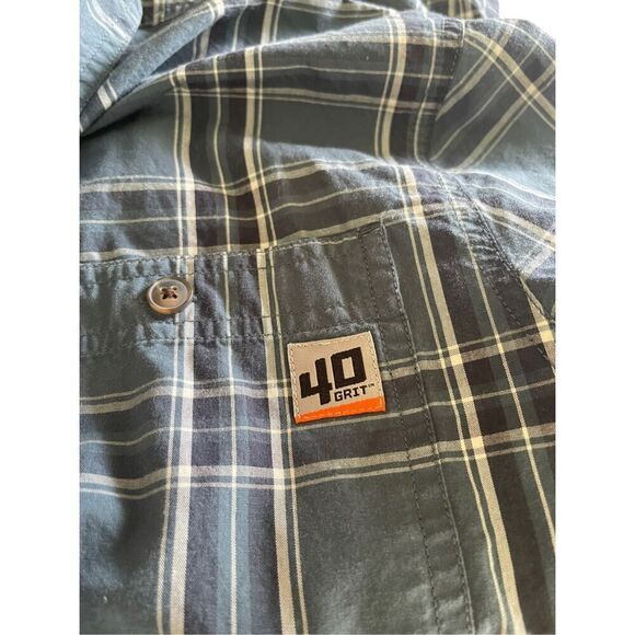 40 Grit Men's Multi Gray Buttons Up Collared Short Sleeve Shirt Large - Picture 9 of 12